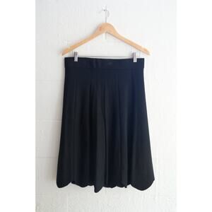 Scoop Black Pleated Knit Midi‎ Skirt Size Medium